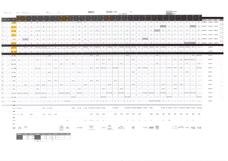 シフト表の参考イメージ